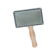 Slicker Brush with Wooden Handle